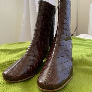 New BY FAR Croco Sofia Ankle Boots EU 35 / US 5